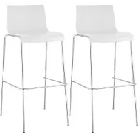 CLP lot de 2 tabourets de bar Hoover plastique 4 pieds piètement chromé