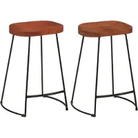 Syfax Tabourets de bar Gavin lot de 2 45x40x63cm bois massif manguier