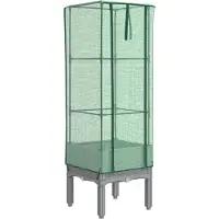 vidaXL Lit surélevé avec serre aspect rotin 40x40x140 cm