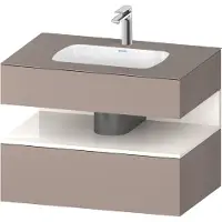 Duravit Collection One lavabo à encastrer avec meuble sous-vasque en console, 800x550x600mm, niche blanc ultra-brillant, QA4785022430010