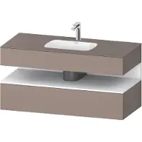 Duravit Collection One lavabo à encastrer avec meuble sous-vasque en console, 1200x550x600mm, niche blanc mat, QA4787018430010