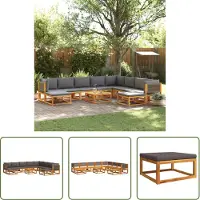 The Living Store ensemble de 11 canapés de jardin avec coussins en bois massif d'acacia