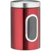 Relaxdays Boîte à provisions hauteur 17,0 cm rouge 1,4 l
