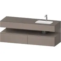 Duravit Collection One lavabo à encastrer avec meuble sous-vasque en console, 1600x550x600mm, niche basalte mat, vasque à droite, QA4796043430000