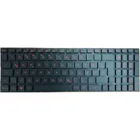 T-ProTek Clavier FRANÇAIS noir avec éclairage rouge compatible Asus ROG Strix GL502VS-GZ287