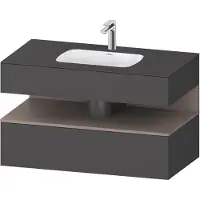 Duravit Collection One lavabo à encastrer avec meuble sous-vasque en console, 1000x550x600mm, niche basalte mat, QA4786043490000