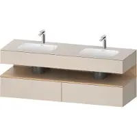 Duravit Collection One lavabo à encastrer avec meuble sous-vasque en console, 1600x550x600mm, niche en chêne naturel, double lavabos double, QA4797030830000
