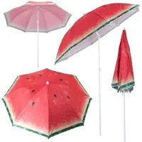 Pricenet Parasol de jardin de plage réglable 150cm pastèque cassée