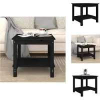 vidaXL Table basse noire 50x50x45 cm pin massif - Tables basses
