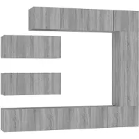 Syfax Ensemble de meubles TV 7 pcs Sonoma gris Bois d'ingénierie