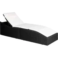 Syfax Chaise longue avec coussin Résine tressée Noir