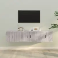 vidaXL Stabli Möbel Ensemble de meubles TV 3 pièces Gris Sonoma Bois composite CC3444108