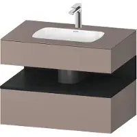 Duravit Collection One lavabo à encastrer avec meuble sous-vasque en console, 800x550x600mm, niche en chêne noir, QA4785016430000