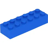LEGO 2x6 brique 2456 - 10 pièces bleu