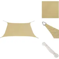vidaXL Voile d'ombrage Oxford Tissu Carré 3,6 x 3,6 m Beige - Parasols & Protection solaire