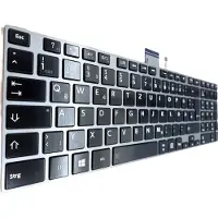 T-ProTek FRANÇAIS - Clavier avec cadre argenté + rétro-éclairé compatible avec P/N : 6037B0077614