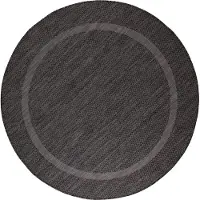 Carpetsale24 Tapis Intérieur Extérieur Tissage Plat Aspect Sisal avec Bordure Imperméable pour Cuisine Terrasse Salon, Taille: 200 cm rond