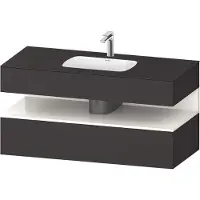 Duravit Collection One lavabo à encastrer avec meuble sous-vasque en console, 1200x550x600mm, niche blanc ultra-brillant, QA4787022800010