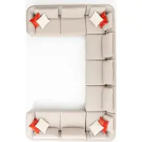 AEA Sofa U-Form Wohnzimmer Ecksofa Beige Polstersofa Design Modern