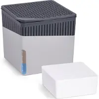 Wenko Déshumidificateur Cube Gris 1000 g de chlorure de calcium Rechargeable sans électricité