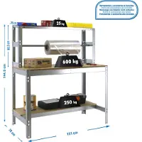 Simon Rack Etabli Simonwork Bt4 1500 Galva/bois Galva/bois 1445x1510x760 -