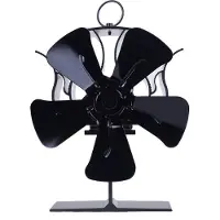 INF Ventilateur de poêle pour une meilleure répartition de la chaleur 5 pales Le noir