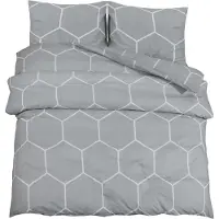 vidaXL Ensemble de literie Gris 155x220 cm coton