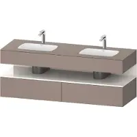 Duravit Collection One lavabo à encastrer avec meuble sous-vasque en console, 1600x550x600mm, niche blanc ultra-brillant, lavabos doubles, QA4797022430010