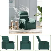 The Living Store Fauteuil relax vert foncé Tissu