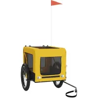 Syfax Remorque de vélo pour animaux de compagnie jaune et noir