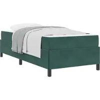 Syfax Cadre de lit avec matelas Vert foncé 80 x 200 cm tissu