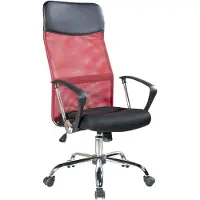 Generic Rebecca Mobili Chaises de bureau en similicuir et nylon, noir et rouge