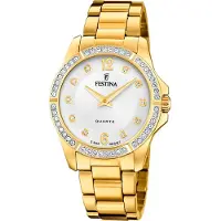 Festina acier inoxydable dames montre bracelet or Fashion D2UF20596/1