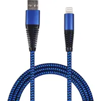 2GO USB Lade-/Datenkabel Lightning 1m Nylon blau PET-Verp.