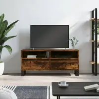 Prolenta Maison Exclusive - Meuble TV Chêne fumé 100x34,5x44,5 cm Matériau dérivé du bois