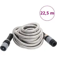 Syfax Tuyau d'arrosage buse de pulvérisation argenté 0,6" 22,5 m inox