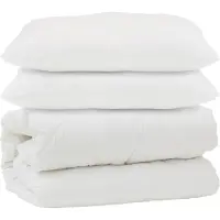 vidaXL Couette avec oreiller 3 pcs blanc microfibre