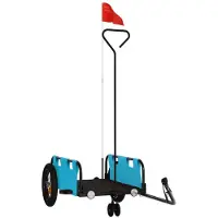 Syfax Remorque de vélo bleu tissu oxford et fer