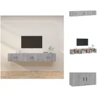 vidaXL Armoires murales TV 3 pcs. Gris Sonoma 80x34,5x40 cm - Meubles TV