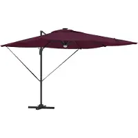 Syfax Parasol Roma Rouge 286 x 284 x 270 cm Aluminium et polyester