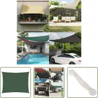 The Living Store Voile d'ombrage Oxford rectangulaire 2x3,5 m vert foncé