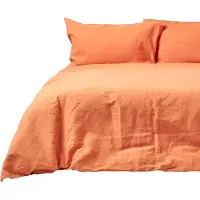 Homescapes Ensemble de linge de lit en lin Burnt Orange, 230 x 220 cm