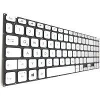 T-ProTek FRANÇAIS - Clavier argenté sans cadre compatible avec Asus VivoBook 15 X515KA-EJ016TS