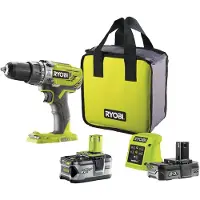 Ryobi R18PD3-0 Batterie à percussion pour perceuse-visseuse 18 V 50 Nm (4,0 + 2,0) Ah