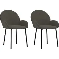 Syfax Chaises à manger lot de 2 Gris foncé Velours