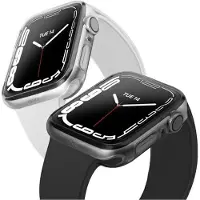 Uniq 2x Coque Glase Softcase pour Apple Watch 7 / 8 / 9 - 41 mm - Clear / Smoke