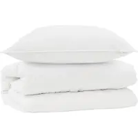 vidaXL Ensemble de couettes avec oreillers, 2 pièces, blanc, microfibre