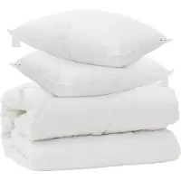 vidaXL Couverture avec coussin avec coussin 3 pcs blanc microfibre