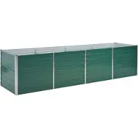 Syfax Lit surélevé de jardin Acier galvanisé 320x80x77 cm Vert