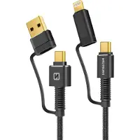 Swissten - Cabo Polyamide USB-C 4en1 1,5m (antracite)